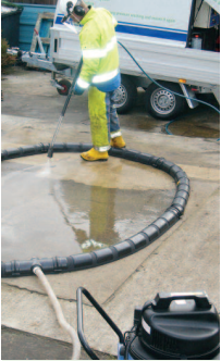 Example of pressure washing