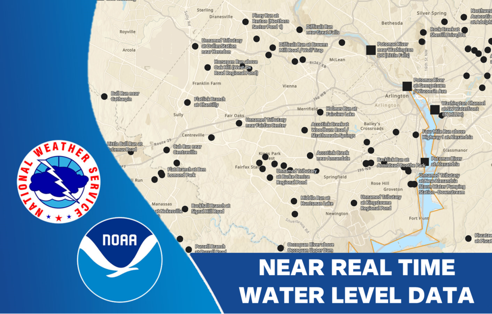 NWS and NOAA Near Real time Water Level Data