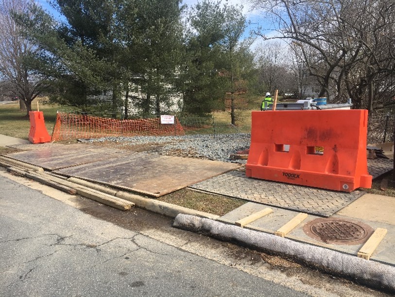 Construction staging area