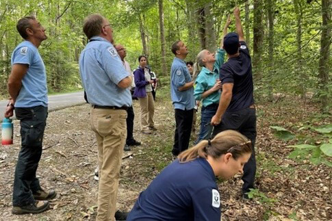 UFMD Staff at Burke Lake Park pointing out BLD to Architect of the Capital staff.   