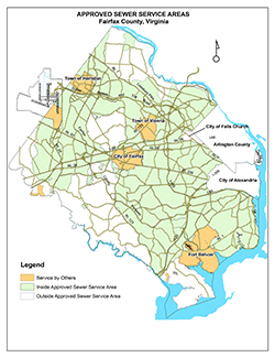 sewer service area map