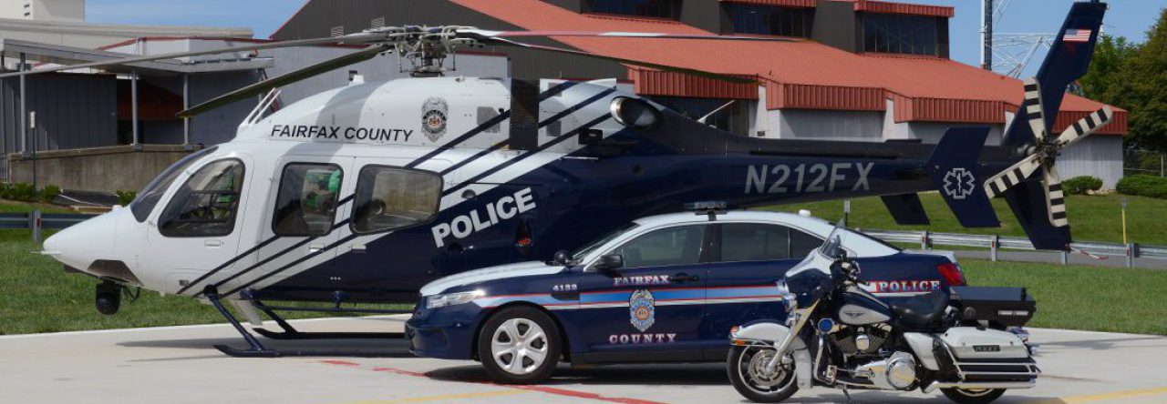 Police copter, car, cycle