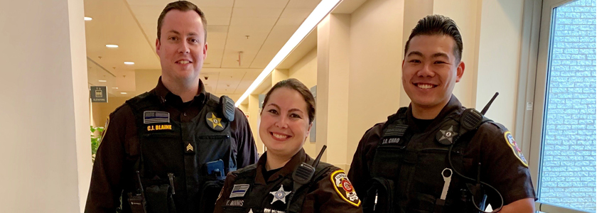 Three Sheriff's deputies in courthouse