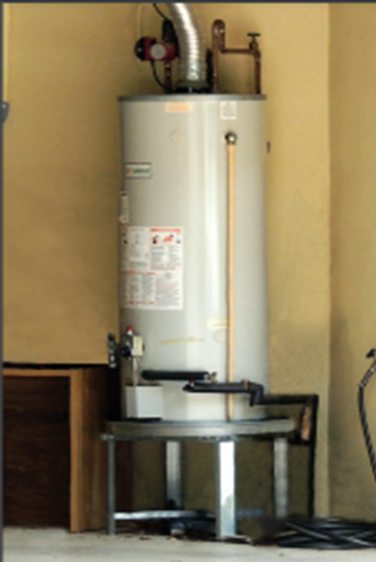 Elevated hot water heater