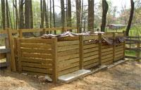 Simple multi-celled composter with tarp cover