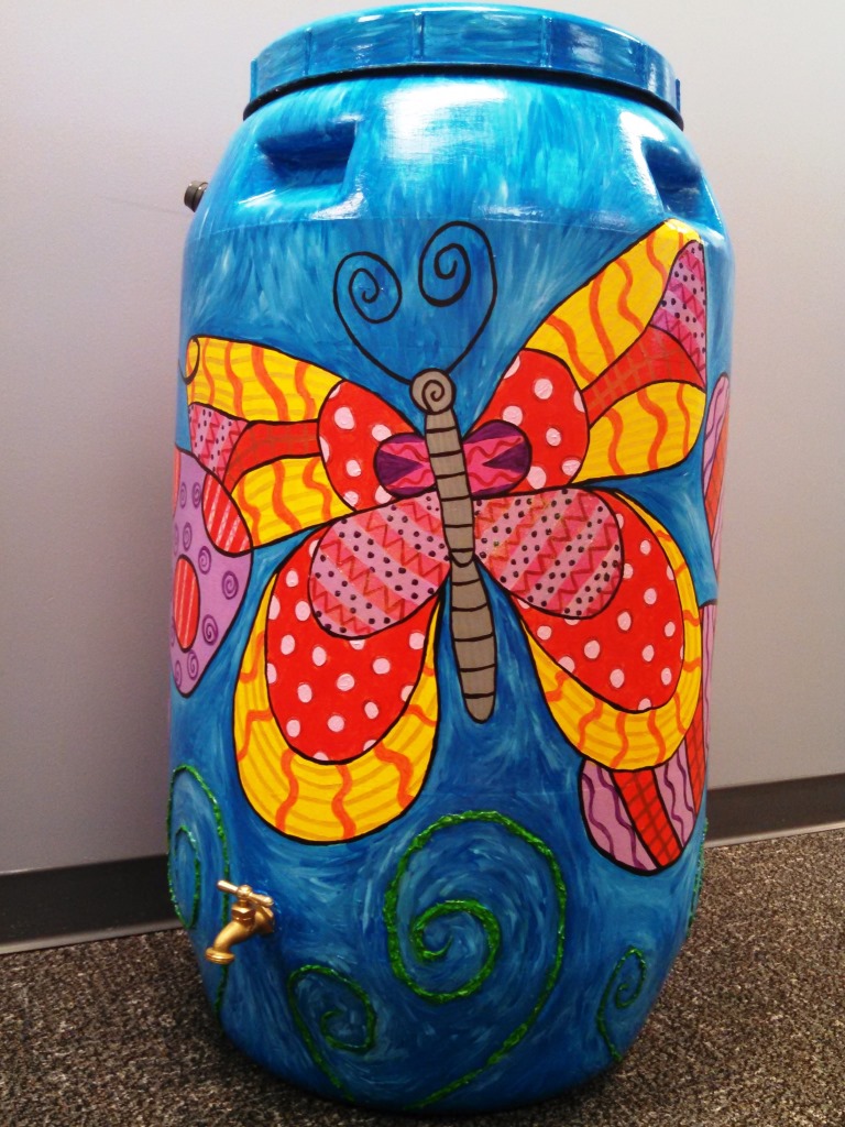 Jenny Whiteman rain barrel art