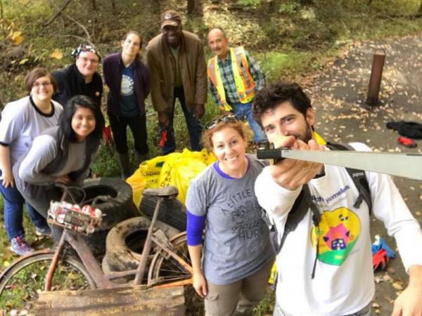 Staff of the Northern Virginia Soil and Water Conservation District at a Stream Cleanup in 2018