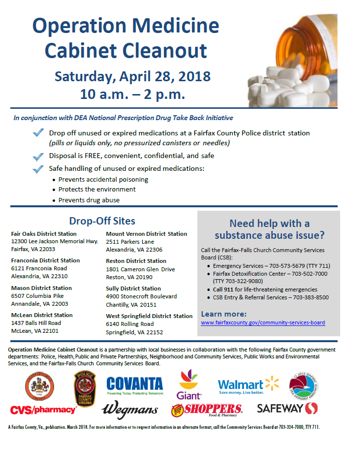 Operation Medicine Cabinet Cleanout Event Flier