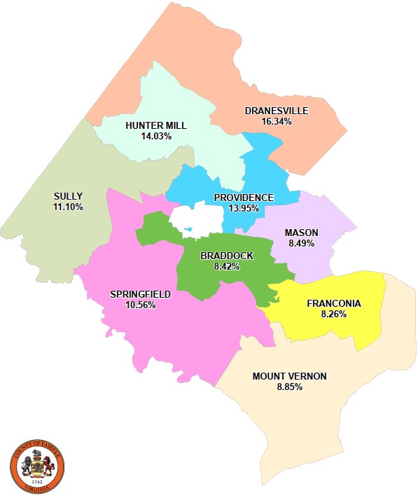 Map of 2023 Allocation of Taxable Base by Magisterial District