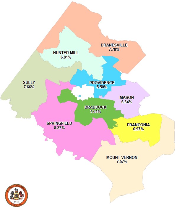 Map showing mean residential equalization by Magisterial District