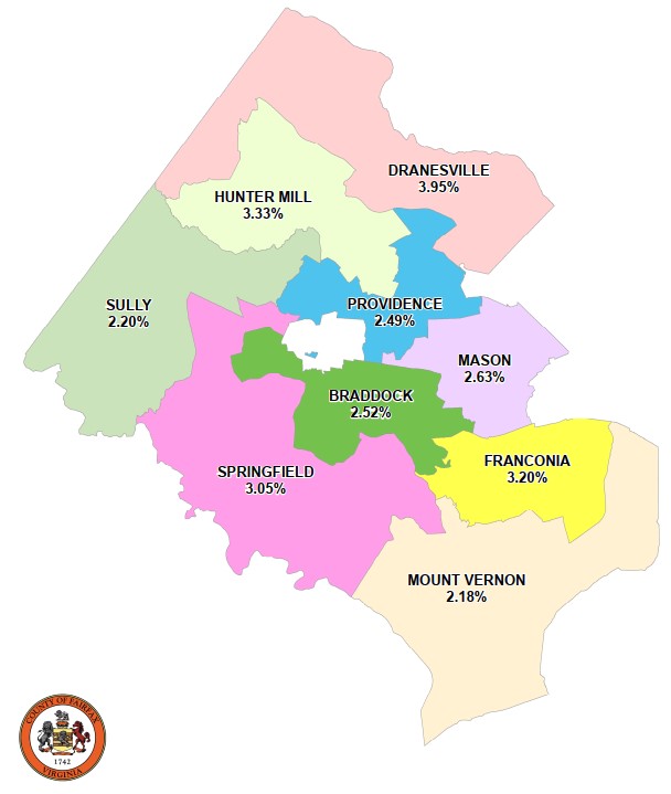 Map showing mean residential equalization by Magisterial District