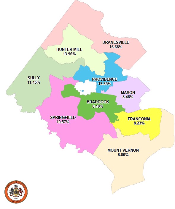 Map of 2025 Allocation of Taxable Base by Magisterial District
