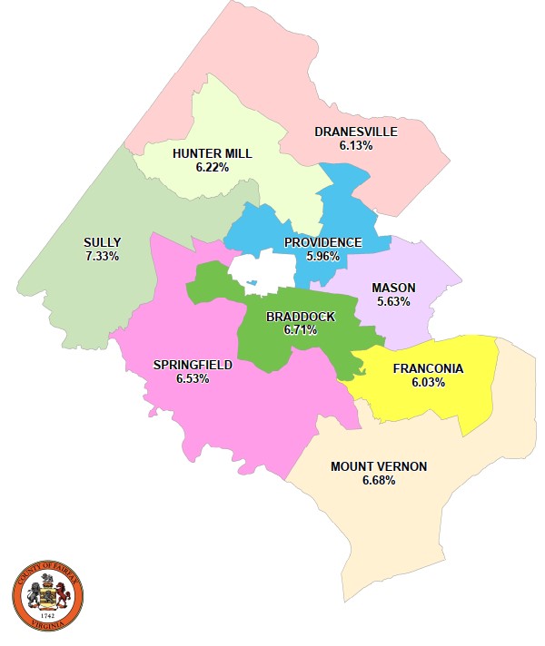 Map showing mean residential equalization by Magisterial District