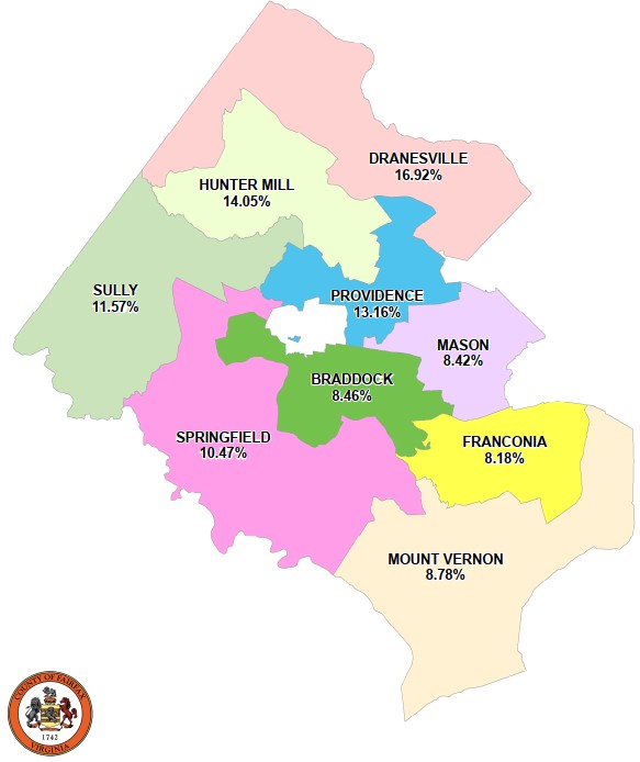 Map of 2026 Allocation of Taxable Base by Magisterial District