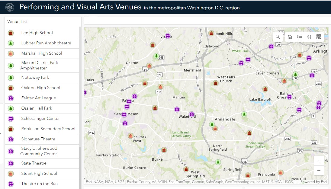 illustrative map of art venues
