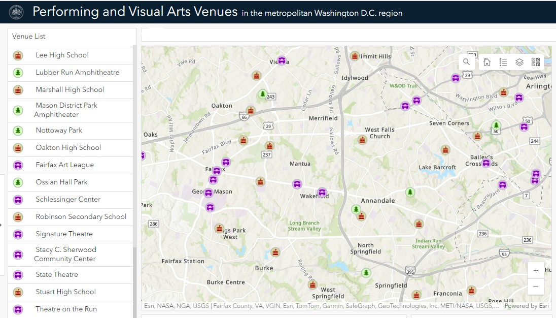 illustrative map of art venues
