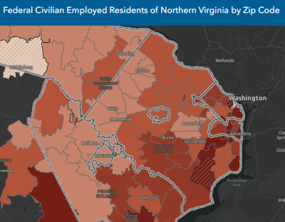 map of federal civilian jobs by zipcode