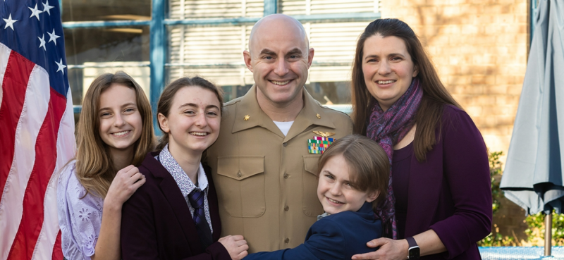 Fairfax County military family posing