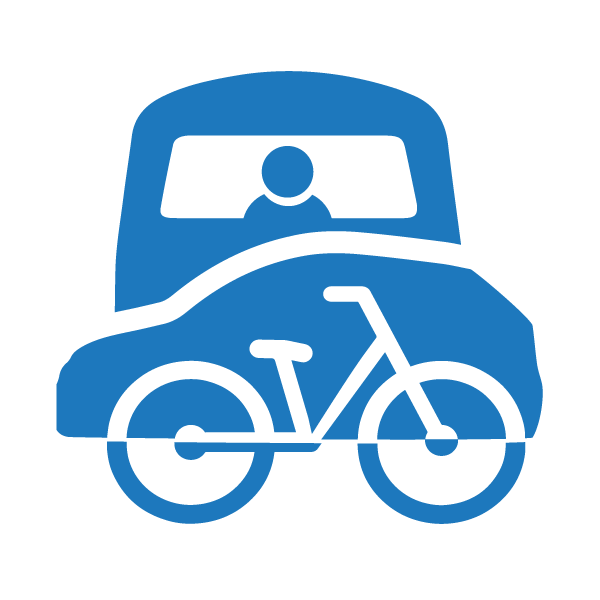 icon blending imagery of bus, car and bicycle