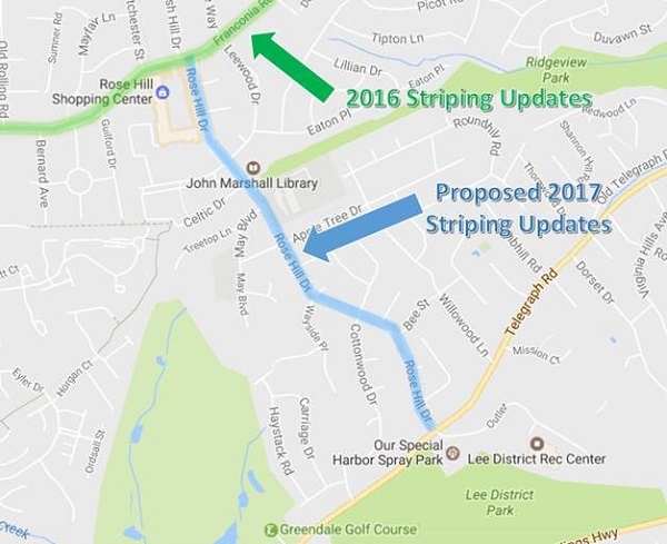 Proposed Rose Hill Bike Lanes