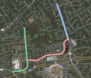 Vienna Metrorail Bicycle Access Study Map