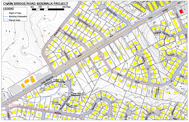 Chain Bridge Road Sidewalk Project Map