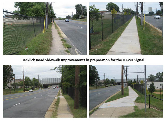 Backlick Road Sidewalk Improvements in preparation for the HAWK Signal