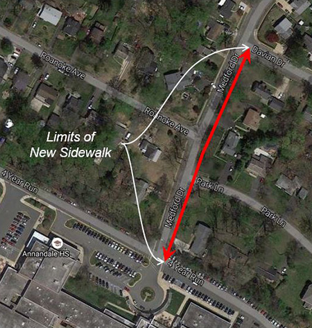 Medford Drive Walkway Map