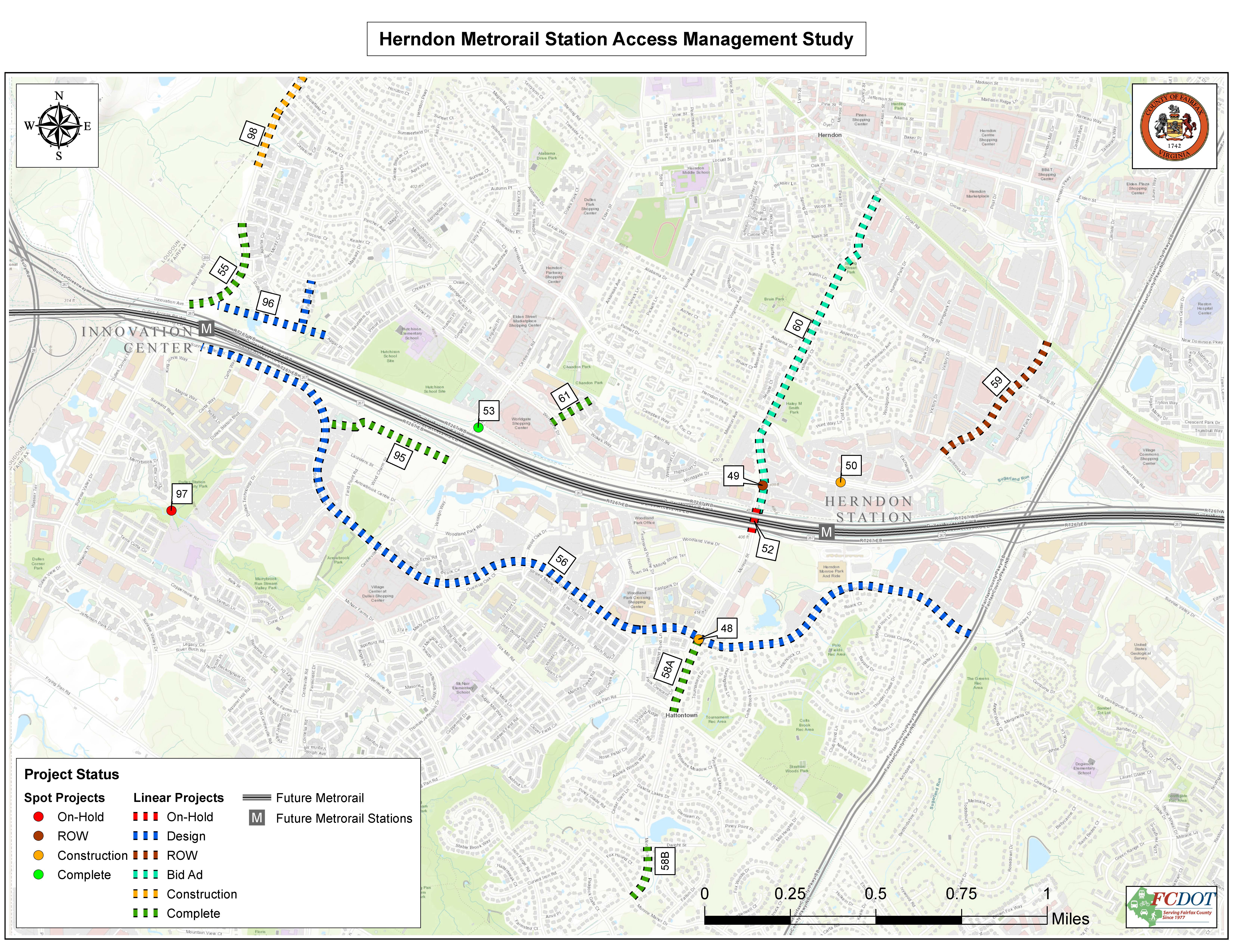 Herndon Area Metrorail Station Access Map August 2021