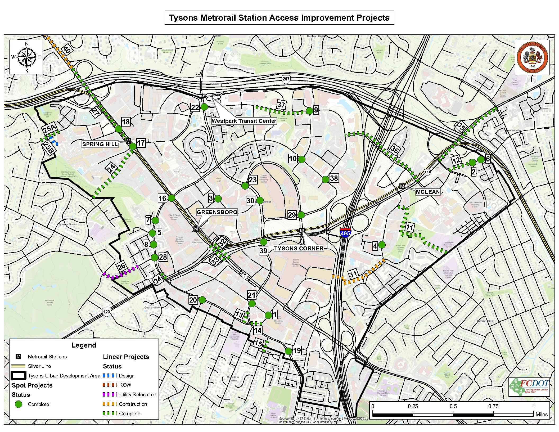 Tysons Area metrorail Station Access Map August 2021