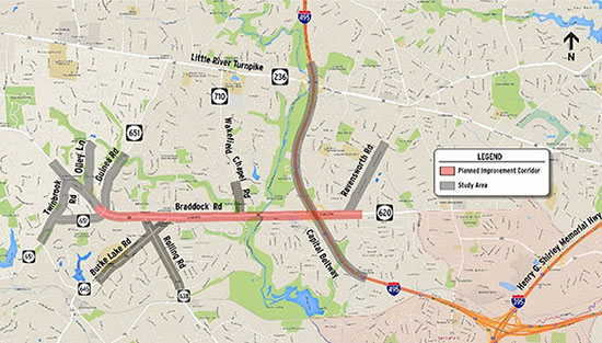 Braddock Road Multimodal Study Map