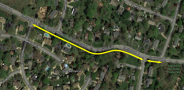Chesterbrook Road Sidwalk Project Map Small