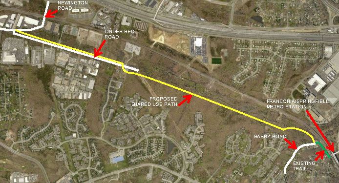 Cinder Bed Road Bikeway Aerial Map