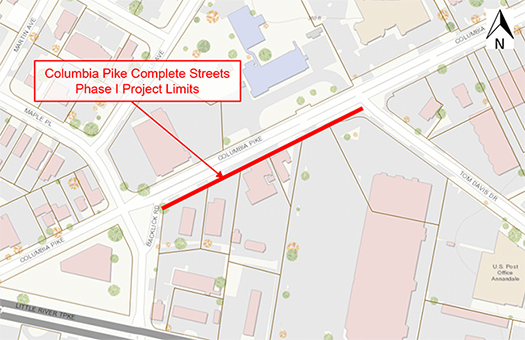 Columbia Pike Complete Streets Phase I Map