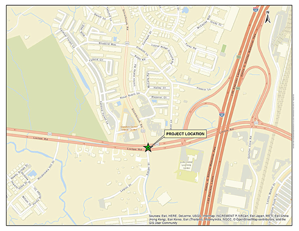 Lorton Road at Silverbrook Road Intersection Map