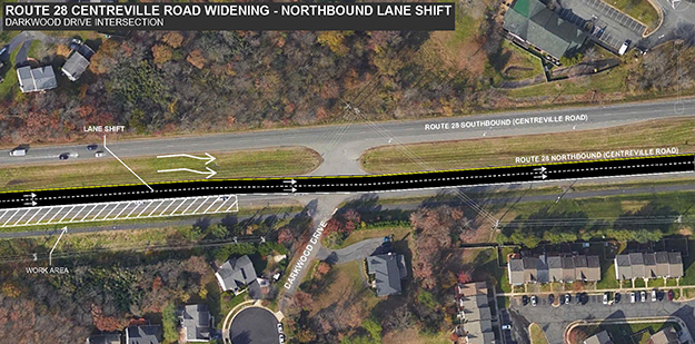 Route 28 NB Lane Shift 2 March 2023