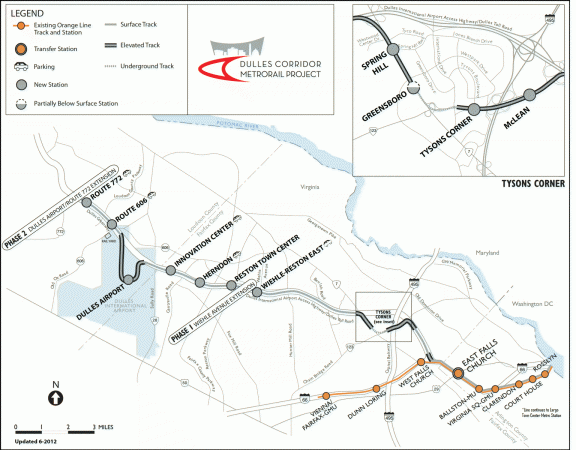Dulles Corridor Metrorail Project Map