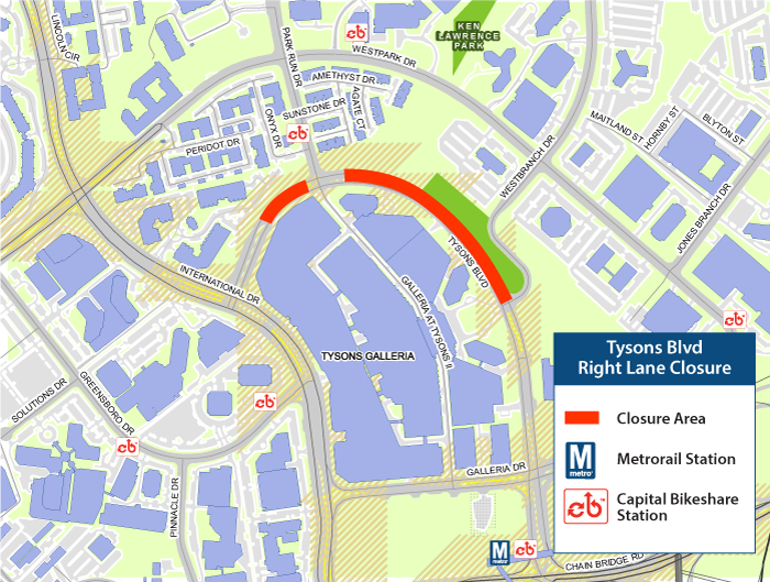 Tysons Boulevard COVID-19 Closure Map