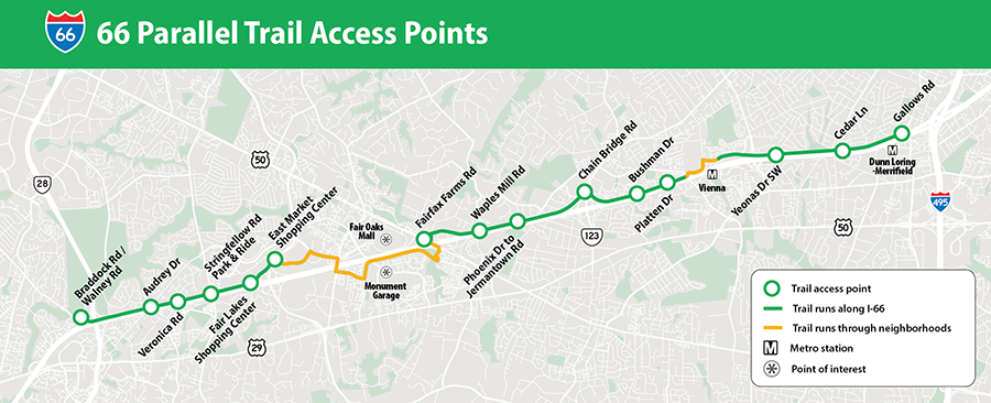 66 Parallel Trail Access Points Map