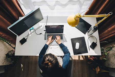 Image of person working from home