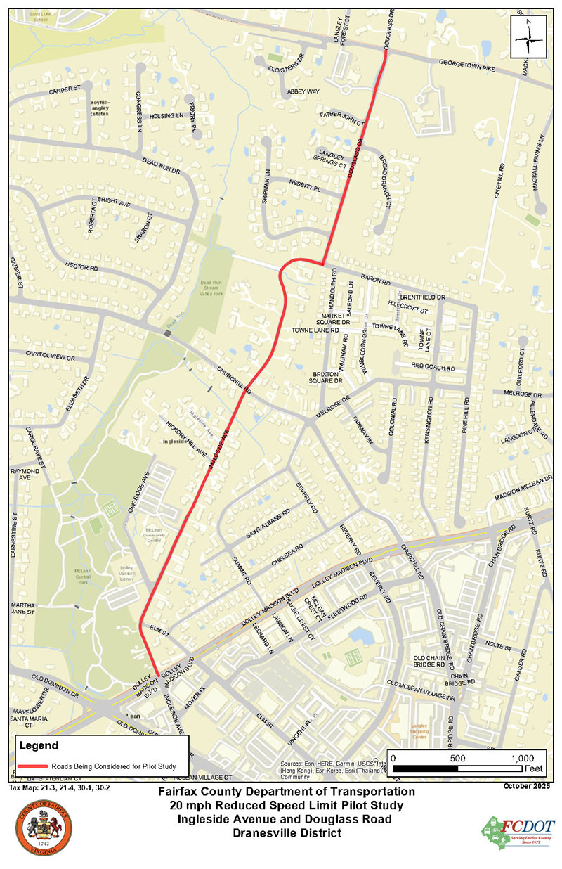 Dranesville District 20 mph Study Map