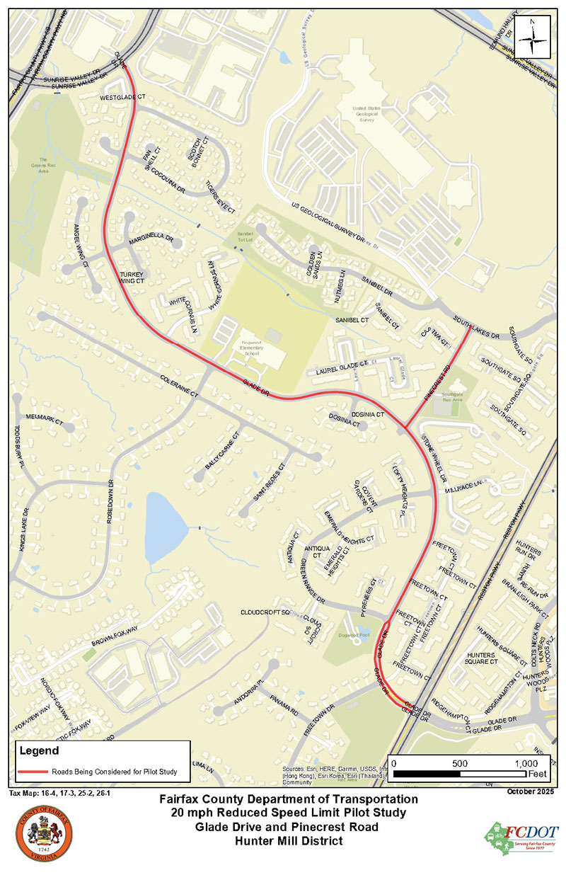 Hunter Mill District 20 mph Study Map