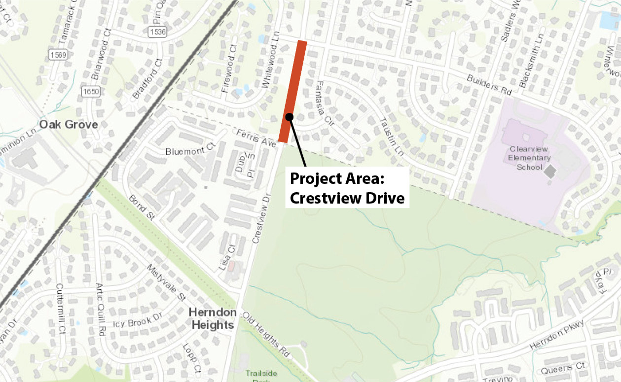 Crestview Drive Project Location Map