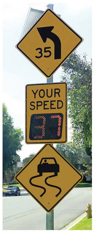 Dynamic Speed Feedback Sign Left