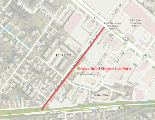 Shreve Road Shared Use Path Project Map