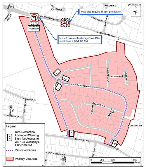 Dead Run Drive Turn Restriction Map