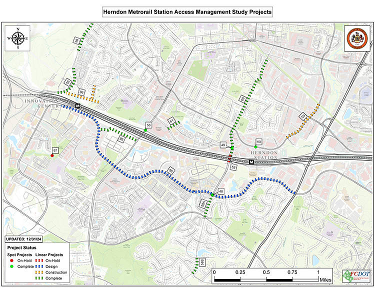 Herndon Metrorail Station Access Management Study Projects Map December 31, 2024