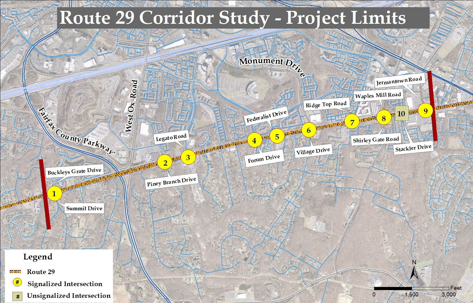 Route 29 Study Map