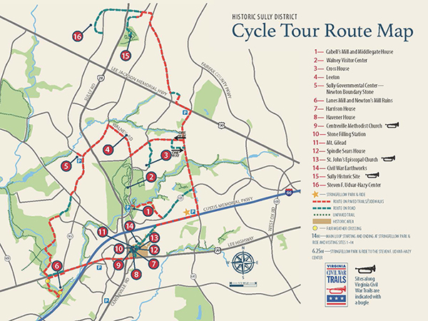 Sully Historic Bike Tour Map