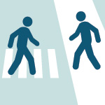 Stop for pedestrians icon